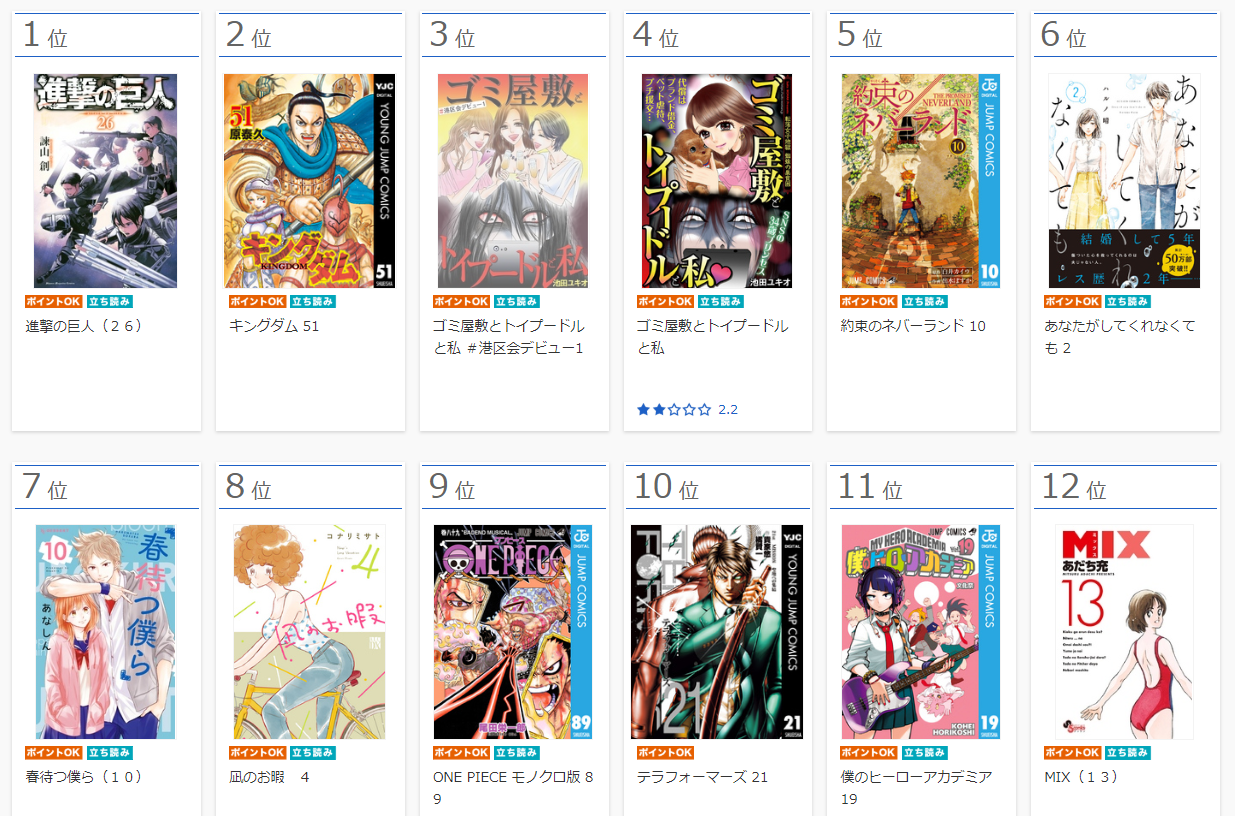漫画タウンのように「トニカクカワイイ」を全巻無料で読む裏技